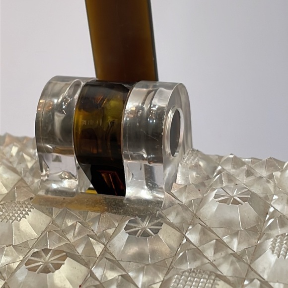 TORTOISE LUCITE TOP Brown Box Purse‎ - Picture 4 of 8